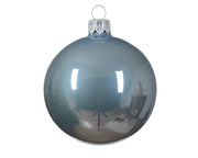 Weihnachtskugel emailliertes Glasschmuck verschleierte blaue Farbe Ø 6 cm