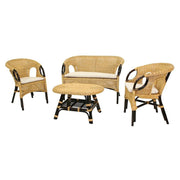 Lounge Lucrezia 4 PCs Rattan C-C Natural Walnut Rattan
