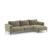 Audrey Sofa Stoffrippen Beige Peninsula Reversible Effezz