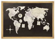 Schwarzer Welt -Framework mit Brieftasche CM. 109,5x3xh76.5