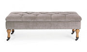 Beige Classic Style Vellut Bench Bank
