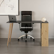 Pina 120 Schreibtisch mit anthrazitischer Walnuss -seitlicher Bücherregal