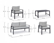 Anthracite Garden Lounge mit abnehmbaren Kissen