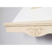 Rustikale Kapuze mit weißem Tosca -Küchenkamin mit 120 cm Farbholz -Oberflächen