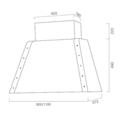 Hood aufstrebende Daytona in silbernen Edelstahl 110 cm