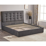 Doppelbett Coco Scuro Grey Stoffbehälter L 171 x P 209 x H 115 cm