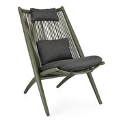 Grüne Aloha Lounge Sessel mit Kissen 66x84x98H CM