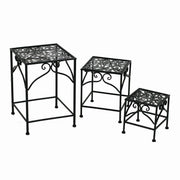 Jessica Black Metal Säule 1-3 cm30x30H43 niedriges Quadrat