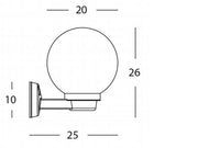 Applique SF.Chiara D.20 E27 Black Globe Line