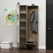 Walnusseingang mit Spiegeltür und Kerry 80x35xh.180 cm Schublade