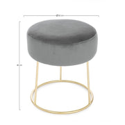 Pouf Clarissa Grey Gold Design 35 x 40 h cm