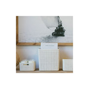 Eleganter großer Jute -Korb mit beige Plastikfinish