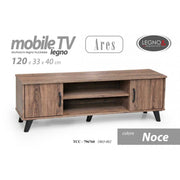 Low Lounge Cabinet TV TV Walnut Tür 120 x 33 x 40 h cm