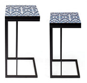 Set 2 Neapolis -Tische in Stahl mit MDF -Top mit 62,5H 56H -CM -Druck