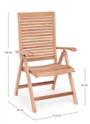 Zurückhaltender und faltender Sessel in Teaks Maryland Wood