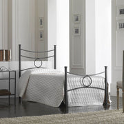 Einzeleisenbett mit schwarzer schwarzer Konzentration 92x208x H117 cm