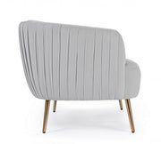 2 Sitzoter -Sofa hellgrauer Samtwirkung Linsay 129 cm