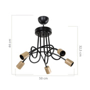 5 -Light Deckenlampe Sardala Mdl3843 geflochtenes Metall