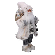 Santa Claus Stoff mit Geschenken und grauer Laterne CM24X12H45