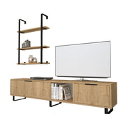 Fernsehschrank 2 Limelight mit Buchhandlung 3 Rovere Regale 180x35xh.40 cm