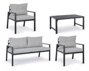 Anthracite Garden Lounge mit abnehmbaren Kissen