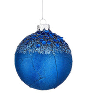 Weihnachtskugel in blauem Aileen Ø10 cm