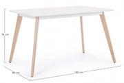 Michelangelo White Holz Tabelle 120 x 80 cm