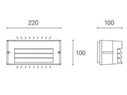 10W LED 4000K Applique Kobe Aluminiumlinie