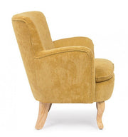 Vintage Chenille -Sessel in Ocker -Samt gepolstert