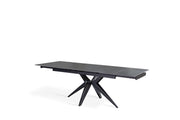 Vintage Grey Extendable Table - Matt Black 90 cm x 160-240 cm cm H. 76 cm