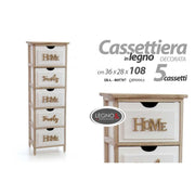 Heimfamilie Bianco Wood Familie 5 Schubladen 36 x 28 x 108 H cm