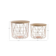 Stellen Sie 2 Tabellen mit Container und Kupfer miteinander ein