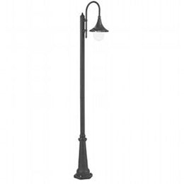 Große Aluminium gemahlene Lampe mit schwarzem transparentem Diffusor