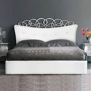 Doppelbettbehälter mit Kopf in Eco -Leder 180x200xh.155 cm