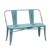 Antike blaue Bristol Bristol Bristl Bench mit Rücken CM51X111H82.5