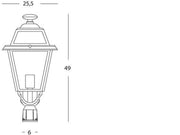 Outdoor -Lampe im sterben -cast -Aluminium mit Graphit transparenten Glaslautsprechern