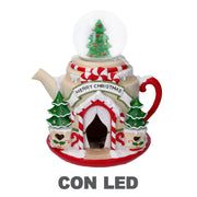 LED -Harz -Teekanne mit rotem Glasball CM25x22x28