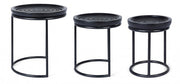 Set 3 Tische Kirtan Design Schwarz