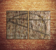 Öl auf mehrfarbiger Leinwand und Metallrahmen 75x100 cm