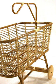 Kinderbett für Kinder in Eile mit Holzrädern 97x57xh.43-79 cm