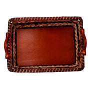 Cesto Wicker Creme Rechteckige Walnusscreme CM53X38H13