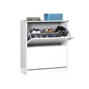 2 glänzende weiße Falttüren 73x26xh.84 cm