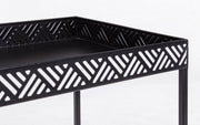 Setzen Sie 2 Inky Black Metall -Tische