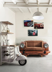 Botschaftersofa in braunem Leder 159x65x75h cm