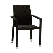 Polyrattan Sessel Stapelbar Walnuss