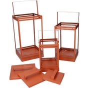 1-3 Orange Metalllaterne CM18X18H36.3-42.5