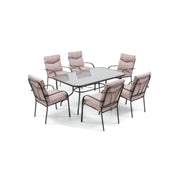 Set Dining Anthracit Cishions Beige Stühle Madagaskar