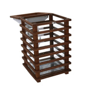 Rechteckige braune Holzlaterne CM23.5x23H49