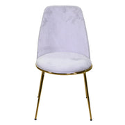 Wohnzimmerstuhl Designer Samt und Metall Gold Rotterdam Grau