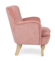 Vintage Chenille -Sessel in rosa Samt gepolstert